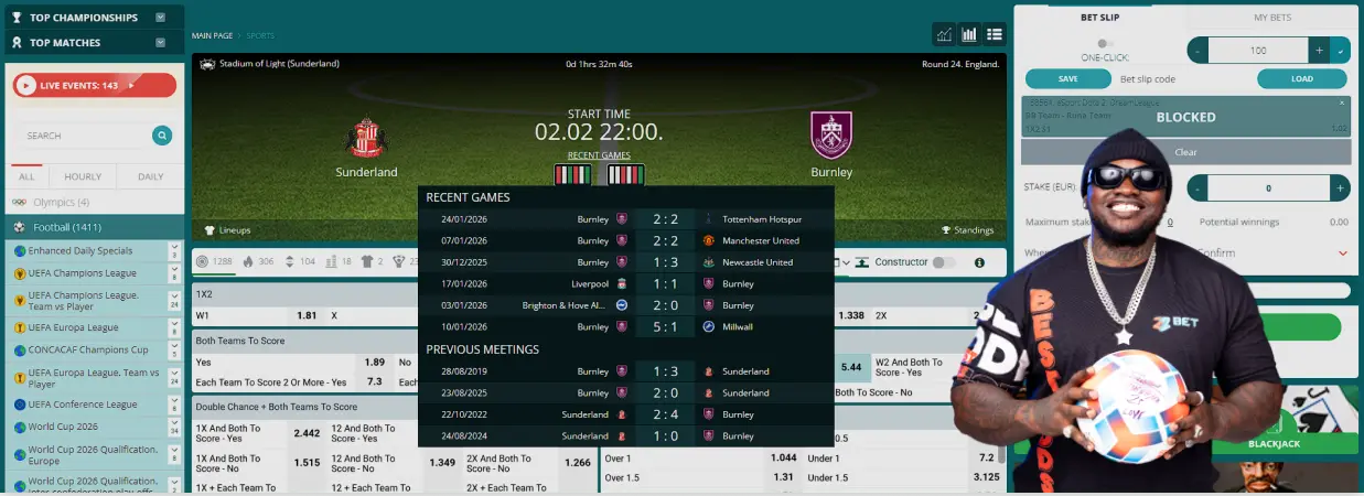 22Bet Live Bets and Dealers